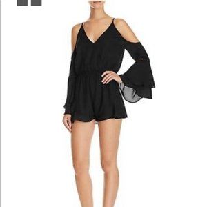 Cotton Candy Ruffle Cold Shoulder Romper